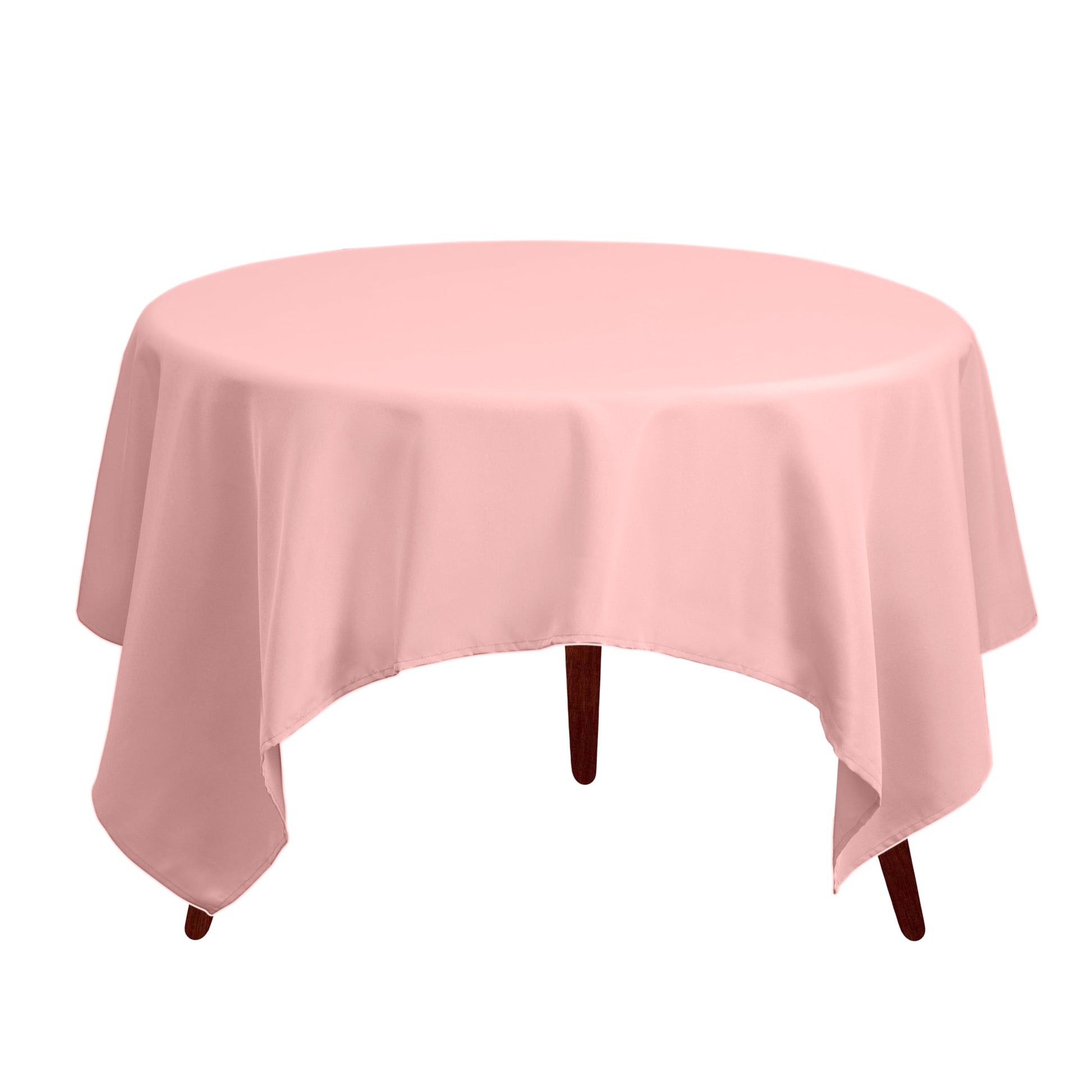 Gee Di Moda Square Tablecloth - 52 x 52 Inch Pink Table Cloth for Small Square or Round Tables - Heavy Duty Washable Fabric - for Buffet Table