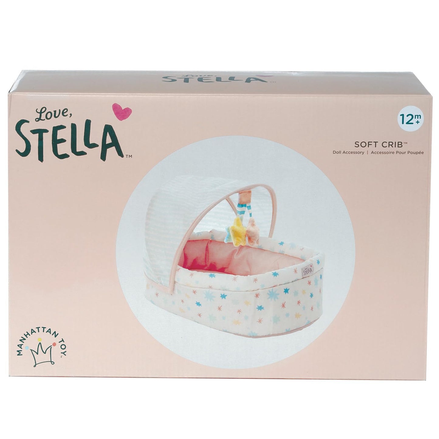 Love, Stella Baby Doll Soft Crib with Removable Canopy and Mobile by Manhattan Toy