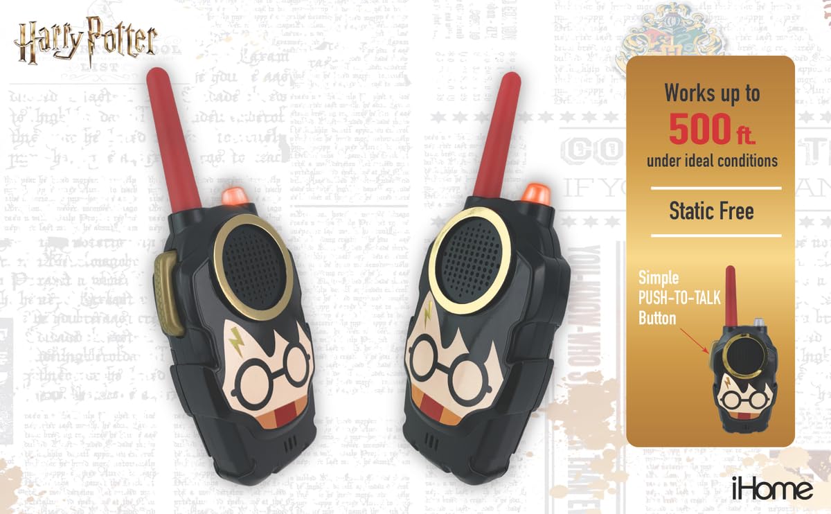 Harry Potter Walkie Talkies for Kids - FRS, Long Range, Adjustable Volume Control