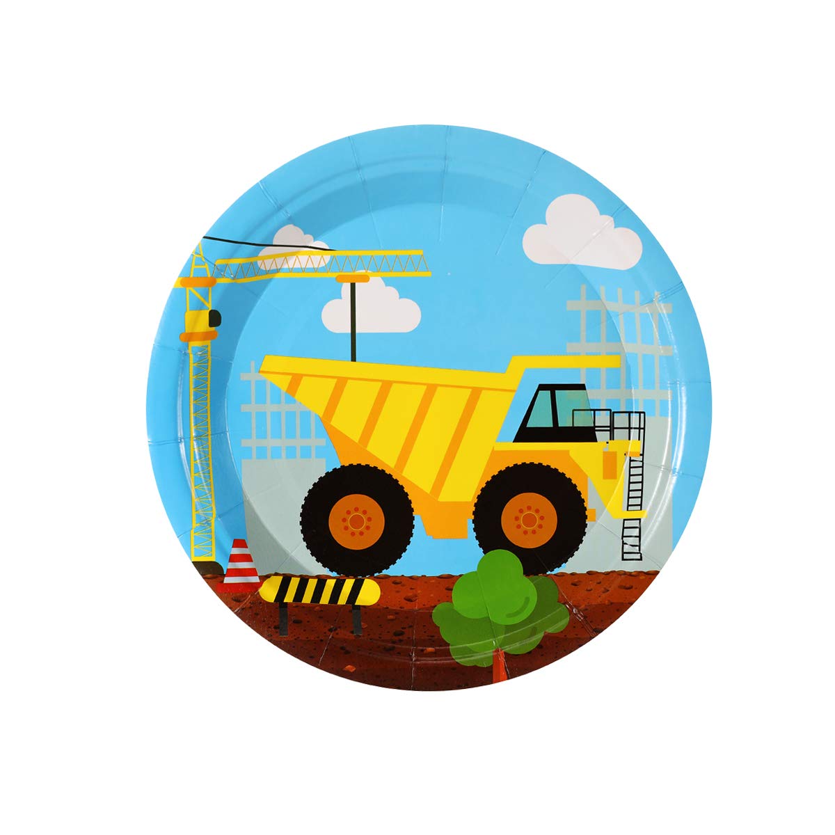 Construction Birthday Party Supplies Set 97 Pieces For Kids- Serves 24 Guest-Digger Truck Party Tableware Kit - Including Dump Truck Plates, Cups