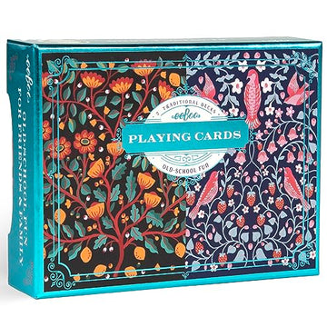 eeBoo Piece & Love: Birds & Flowers Playing Cards - Includes 2 - 52 Card Decks, Traditional Decks with Beautiful Artwork & Gilded Edges
