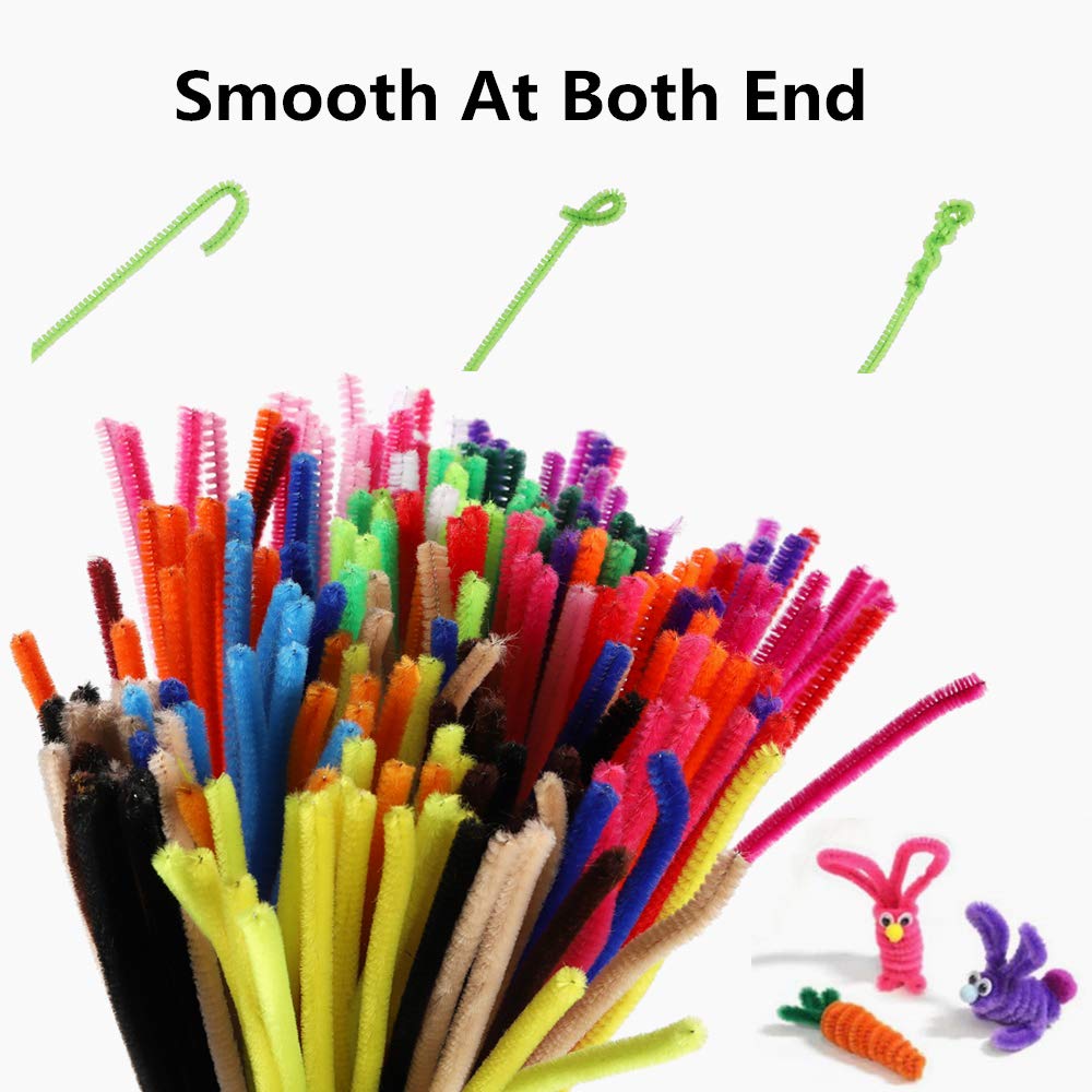 200 Pcs Pipe Cleaners for Crafts,20 Colors Chenille Stems 6mm x 12Inch,Soft Pipe Cleaners Bulk for Kids Art DIY Projects and School Classroom