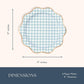 Bonjour Fête Elegant Light Blue Gingham Paper Party Dinner Plates | Large Disposable Size for Baby Showers, Spring Parties & Birthday Celebrations |