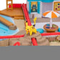 Jazwares Pokémon Carry Case Beach Battle Playset - Portable Transforming Backpack Playset with Action Features and 2-inch Pikachu Battle Figure