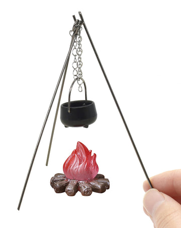 iLAND Dollhouse Accessories Figures Garden Miniatures of Camping Decor 1/12 Scale Accessories Camping Cake Topper Fake Campfire for Action Figure