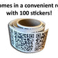 100-Pack Rick Roll QR Code Stickers in a Roll - Funny Gag Gift Stickers, Weatherproof, UV Resistant, 2" x 2"