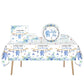 Blue Baby Boy Shower Birthday Tableware Set, 20 Disposable Plates and 20Napkins 1pcs Tablecloth, for Baby Boy Baby Shower Decorations (Blue)