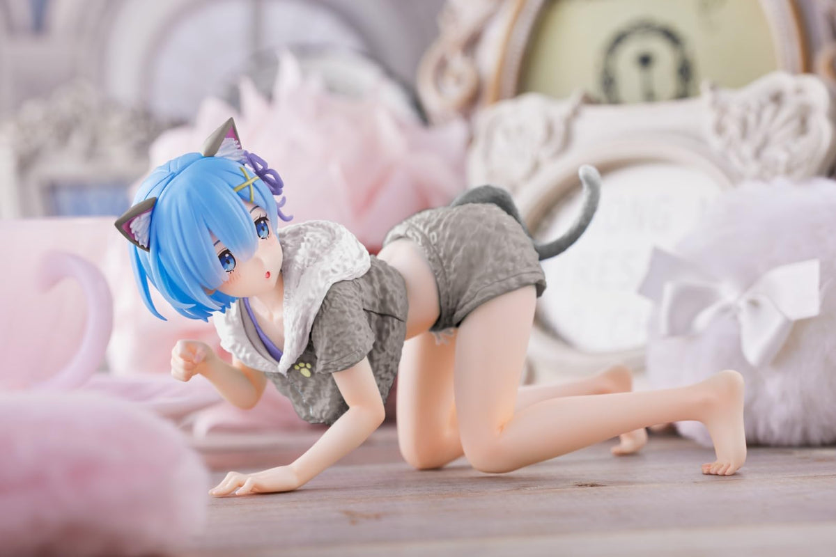 Zero Starting Life in Another World Desktop Cute Figure - Rem (Cat Roomwear Ver.)
