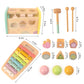 WOODENFUN Hammering Pounding Toys Wooden Educational Toy Xylophone Shape Sorter, Birthday Gift for 3 Years Boys Girls Baby Toddler Kids Developmental