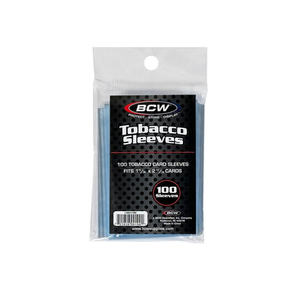 BCW Tobacco Card Sleeves | Acid-Free, Archival Quality Clear Polypropylene | 100 Sleeves per Pack | Fits Tobacco Topload Card Holder | Protect, Store