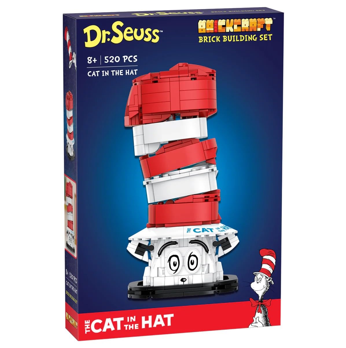 Brickcraft Officially Licensed Dr. Seuss Cat in The Hat Bust with Printed Parts, Includes 556 Pieces Multicolored Brick Building Set