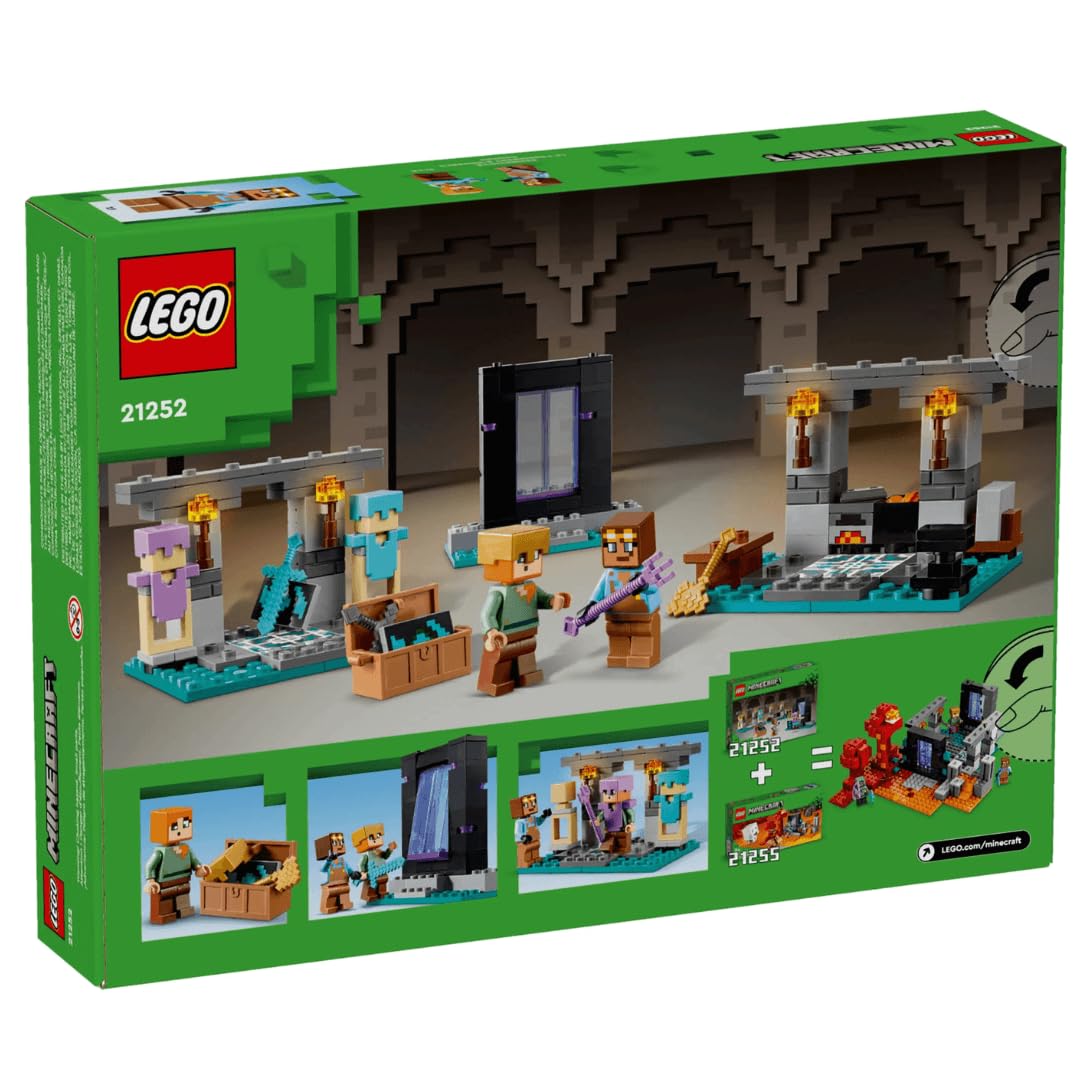 LEGO Minecraft The Armory Building Set, Includes Popular Minecraft Figures Alex and Armorsmith, Action Toy for Gamers and Kids, Gift for Boys and