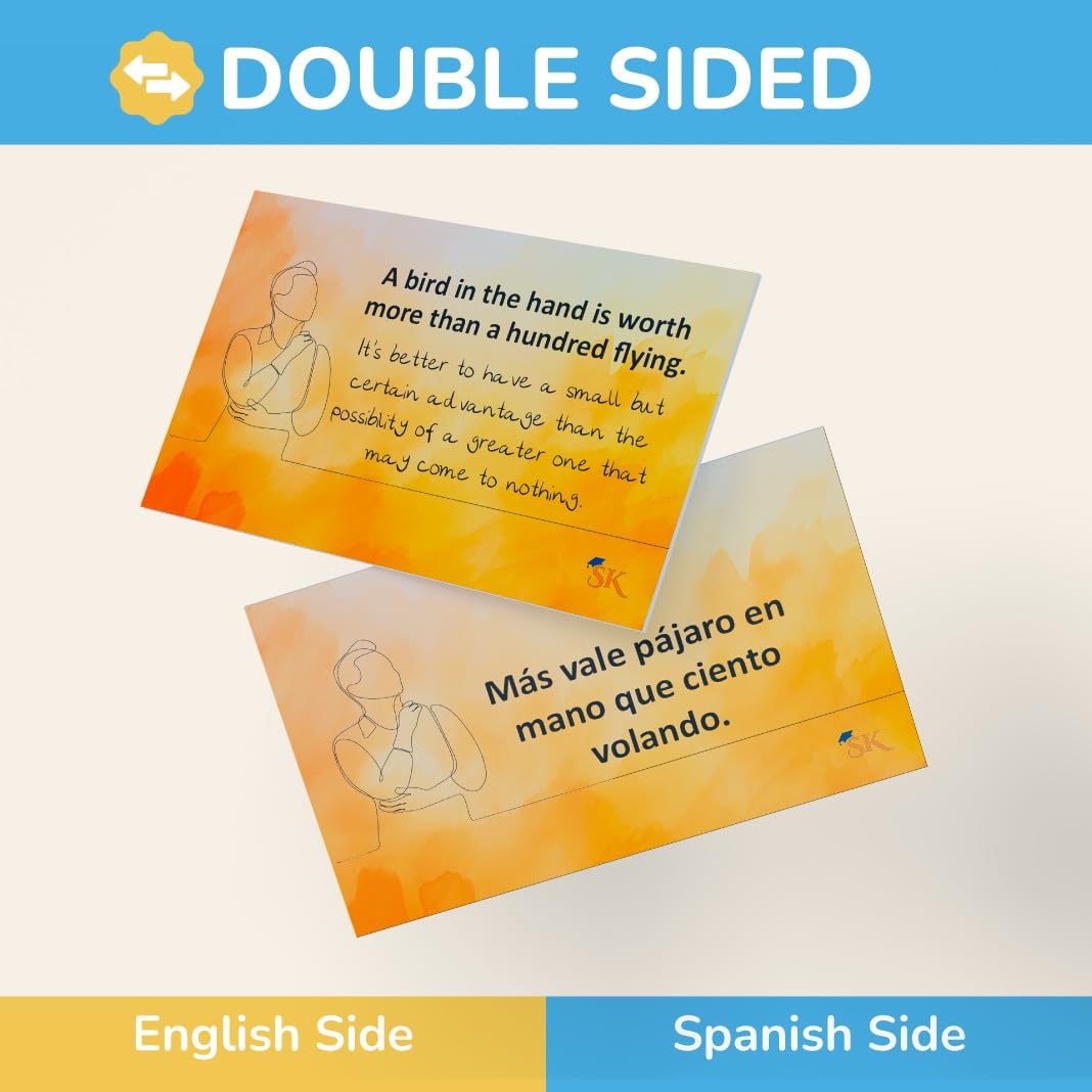 Spanish Cultural Sayings Flash Cards & Idioms Gift Set - Learn Traditional Childhood Dichos, Tongue Twisters, and Affirmations for Adult Learners