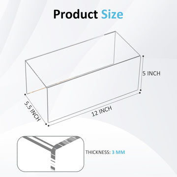 Sezanrpt Acrylic Shelf Riser 12x5.5x5 pack of 2, Countertop Acrylic Display Storage Organizer for Funko Pop Figure, Cosmetics, Bags, Shoes, Toys