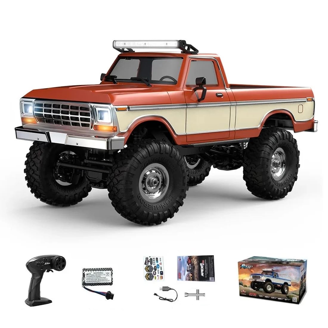 Actualia 1/16 Scale RC Pickup Crawler for Adults, 2.4GHz Full-Proportional Off-Road Vehicle Model, 4WD Metal Chassis Remote Control Truck with LED