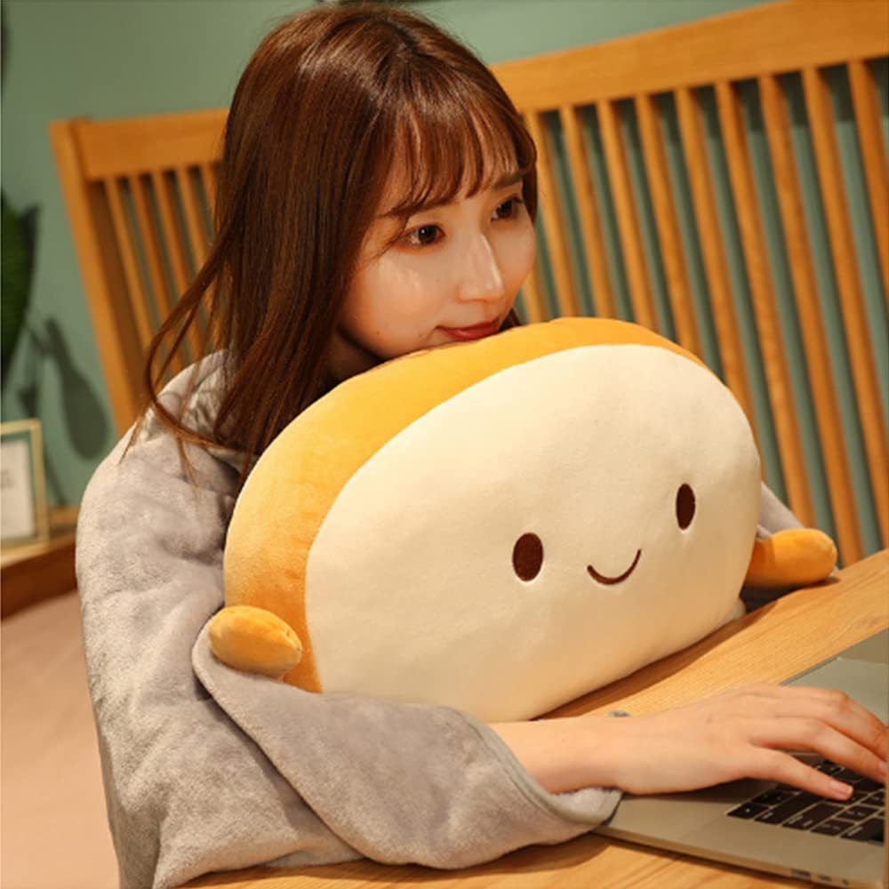 17“Toast Bread Pillow Funny Food Plush Toy Pillows Small Cute Stuffed Plush Toast Sofa Pillow for Kids Adults Gift Home Bed Room Decor (Toast