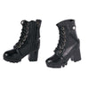 Yiju 1/6 Scale High Heel Boots for 12" Female Action Figures, ABS Black Doll Shoes