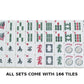 American Mah Jongg Set - 166 Premium White Tiles, 4 All-in-One Rack/Pushers, Blue Canvas Bag