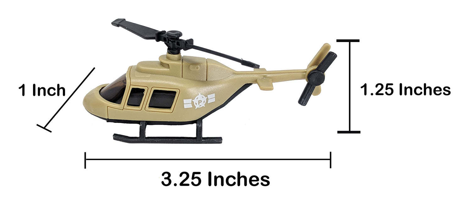 12 pc Military Helicopters Diorama Sets Toy Aircraft Carriers Army Playsets