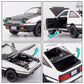 BDTCTK 1/32 AE86 Initial D Model Car, Zinc Alloy Pull Back Toy car with Sound and Light for Kids Boy Girl Gift(Black)