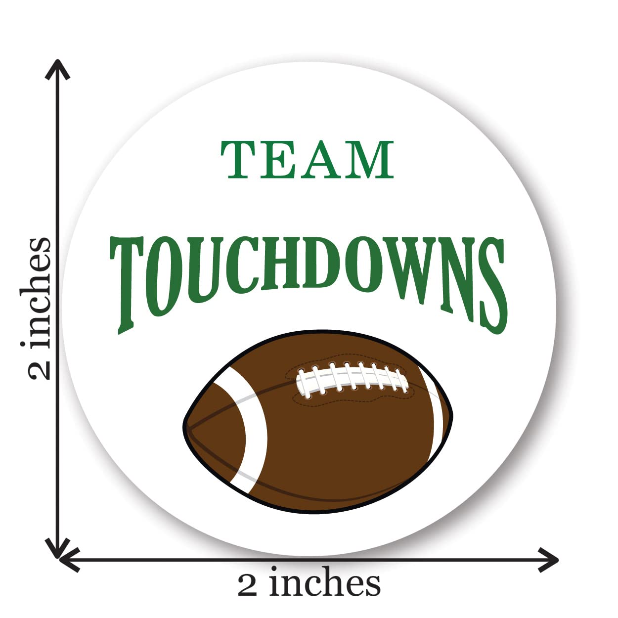 2"" Round Touchdown or Tutus Gender Reveal Stickers - 40 Labels (20 of Each Design)