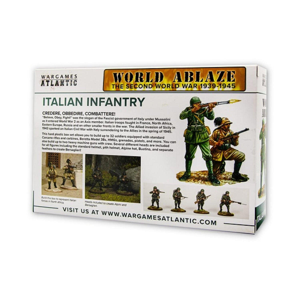 Wargames Atlantic World Ablaze - The Second World War 1939-1945: Italian Infantry (32 Multi Part Hard Plastic 28mm Figures)…