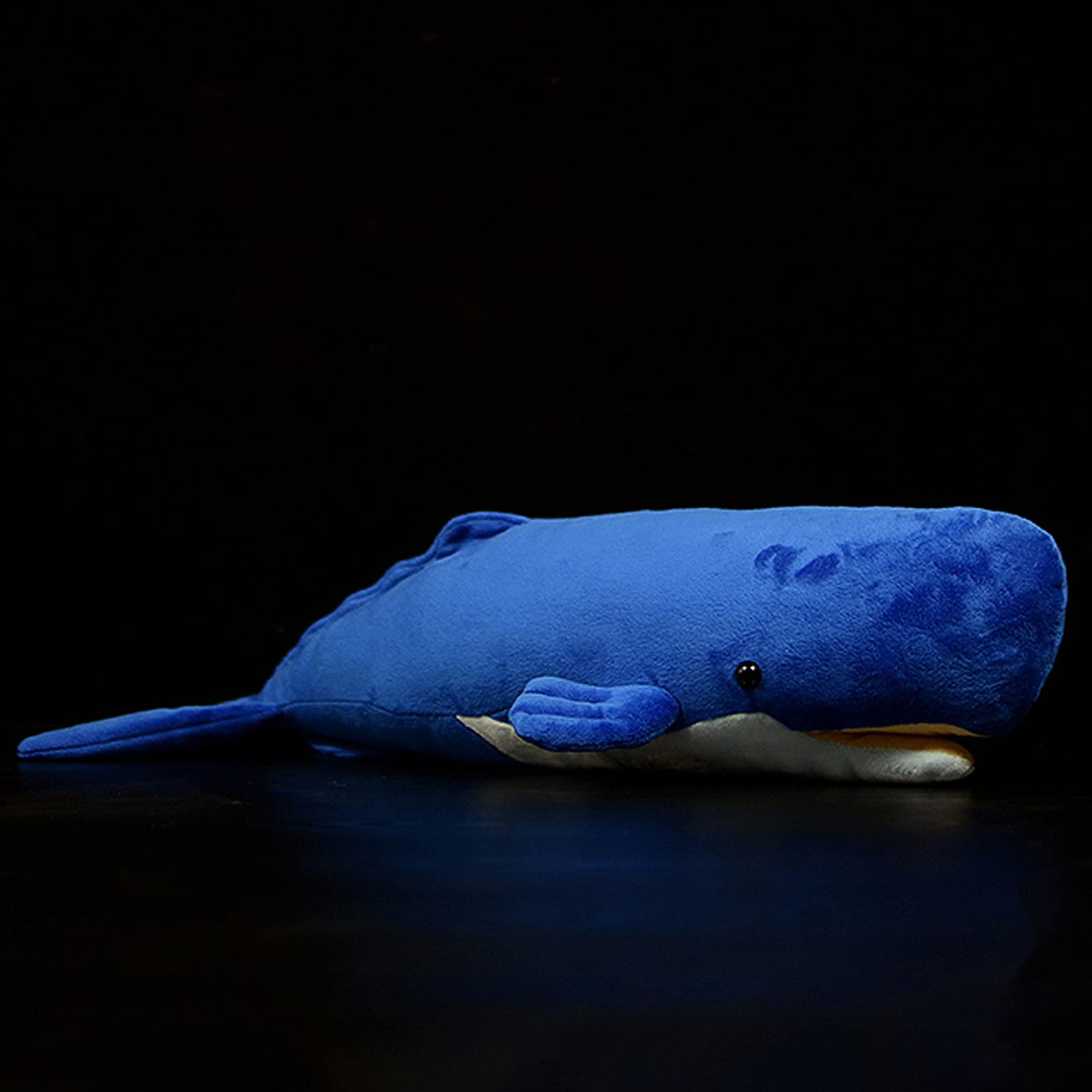 Frankiezhou Home Realistic Sperm Whale Plush Toy - Blue Long Lifelike Sperm Whale Stuffed Toys, Super Soft Sea Physeter Macrocephalus Dolls Plush Pot