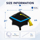 4 Pieces 22 Inches Black Graduation Cap Balloons, Large Academic Cap Shaped Mylar Foil Balloons with Tassel Design, Grad Hat for Class of 2025