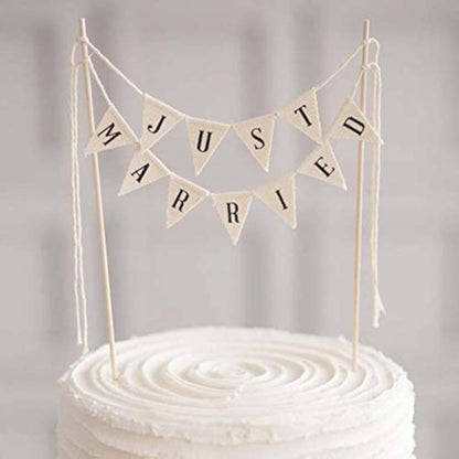 Wedding Cake Topper Ivory Durable Cotton Wood Pole without Pink Rose