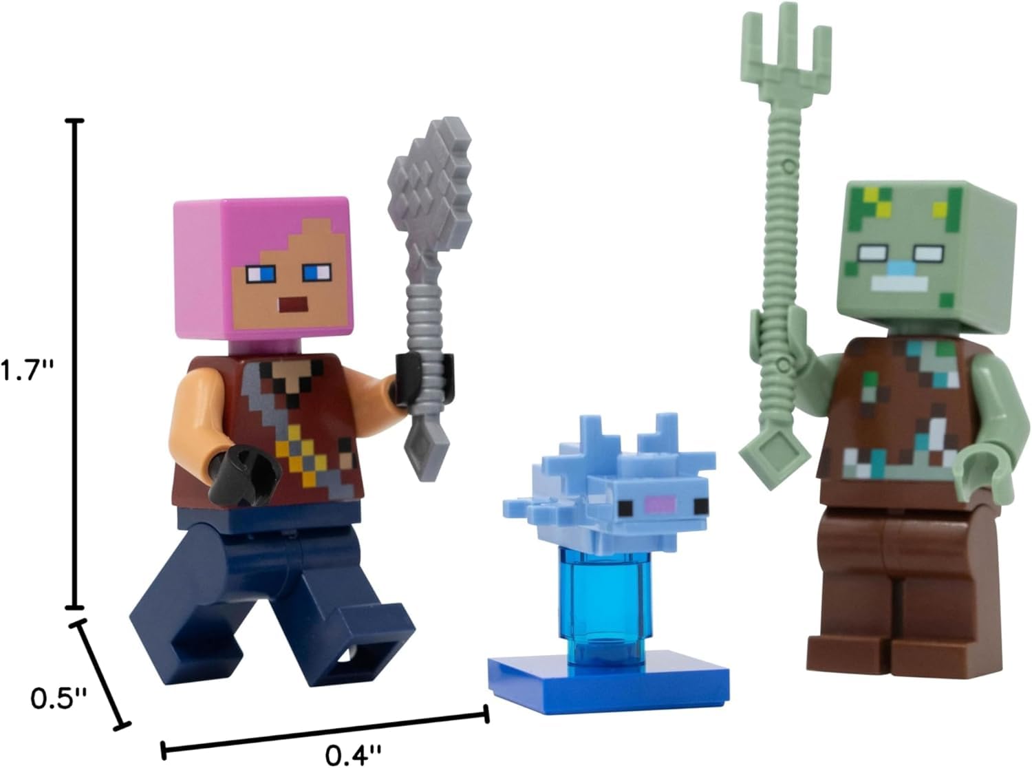 LEGO Minecraft: Adventurer with Drowned and Axolotl Combo Pack - 6+