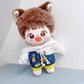 niannyyhouse White Hoodie One Shoulder Denim Strap Pants 10cm~15cm 20cm 40cm Plush Doll Outfit Dolls Dress Up Accessories (White 20cm)