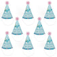 Big Dot of Happiness Narwhal Girl - Cone Happy Birthday Party Hats for Kids and Adults - Set of 8 (Standard Size)