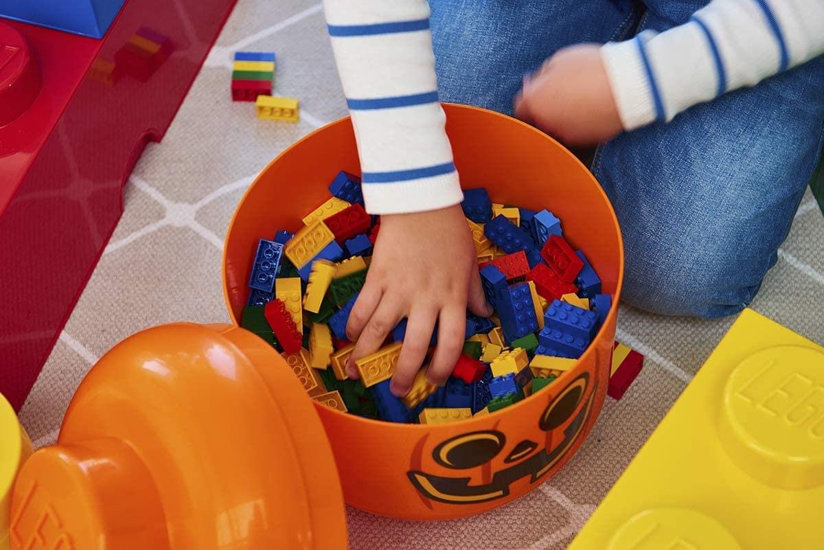Lego Storage Head (Large) - Pumpkin