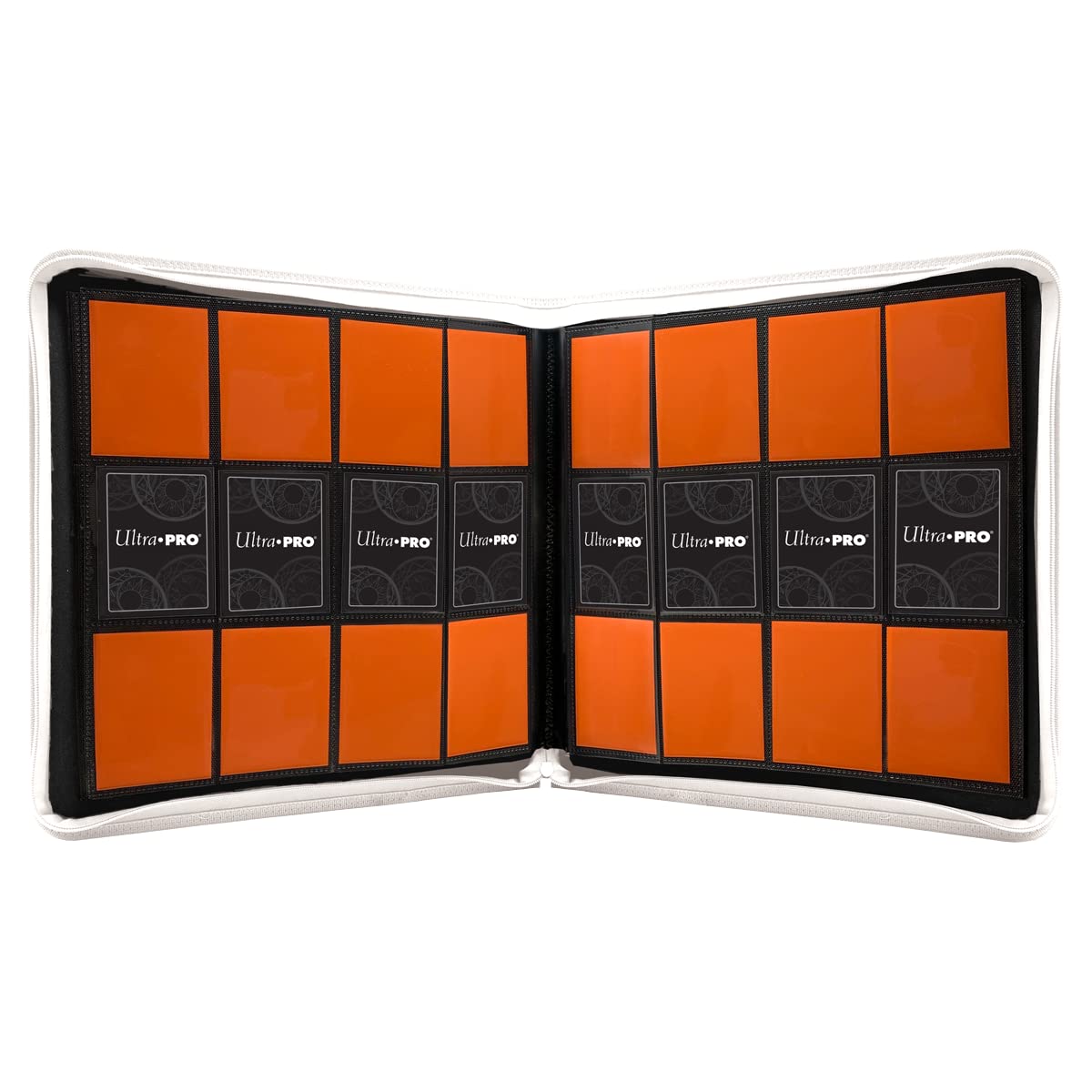 Ultra PRO - Vivid 12-Pocket Zippered PRO-Binder: White - Protect 480 Standard Size Cards In Side Loading Pockets, Protect Valuable Sports Cards &