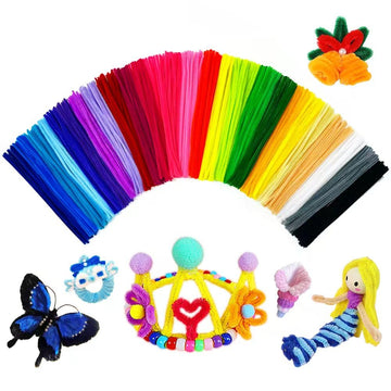Bundooraking 300pcs Pipe Cleaners for Crafts - 12in Chenille Stems in 20 Colors, Art and Craft Supplies for DIY Projects, Decorations, and Creative
