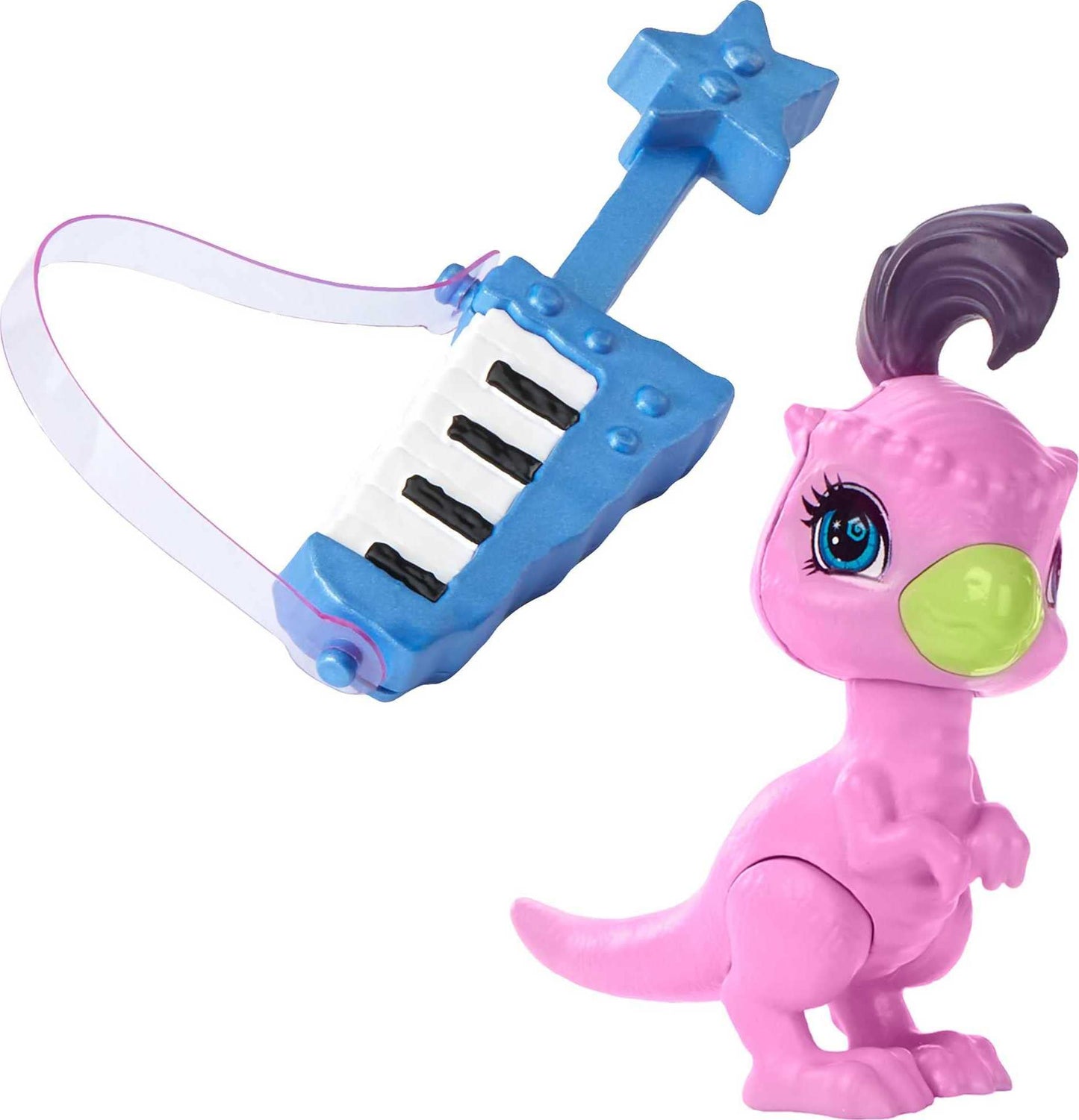 Mattel Cave Club Bashley Doll (8 10-inch, Lavender Hair) Poseable Prehistoric Fashion Doll with Dinosaur Pet and Accessories, Gift for 4 Year Olds and