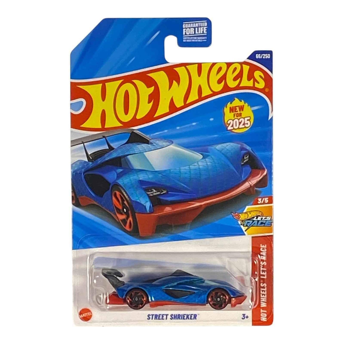 Hot Wheels Street Shrieker [Blue] Let's Race 3/5, New for 2025! 66/250, 1:64 Scale Diecast Toy Vehicle