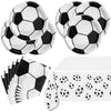 Soccer Party Tableware ,16 Plates and 16 Napkins and Tablecloth 71 '' x 42 ''Soccer Sports Themed Birthday Decorate Supplies