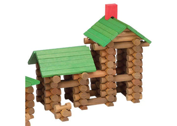 Tumble Tree Timbers Wood Building Set - 450 Pieces. Build Log Cabins. Educational STEM Toy