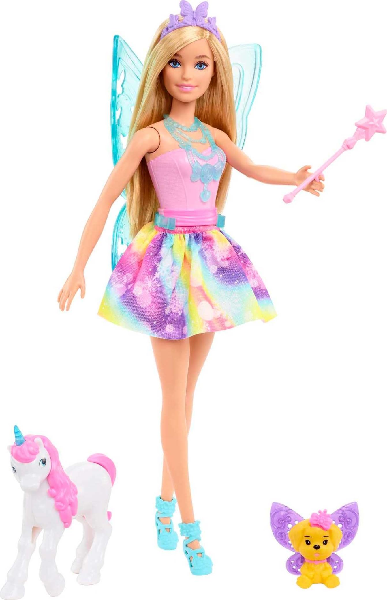 Barbie Dreamtopia Advent Calendar, Fantasy-Themed with 24 Surprises, Daily Toys Include Barbie Fashion Doll, Pets, Clothes & Accessories Like Mermaid