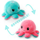 TeeTurtle Reversible Octopus Plushie 4-Inch Pink + Aqua Two-Sided Flip Plush Toy with Embroidered Details - Cute Mini Collectible Plush for Kids