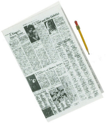 Dollhouse Miniature Newspaper with Pencil #IM65119