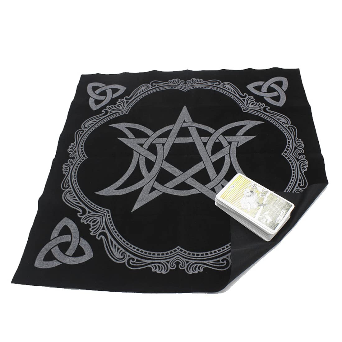 VIDAYA Altar Cloth, High-Grade Thick Velvet Fabric Triple Moon Pentagram Tarot Cloth, Use for Wiccan Witchcraft Supplies and Tools, Tarot Divination
