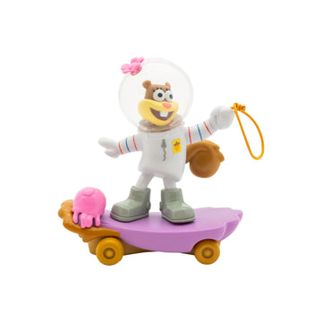 SPONGEBOB SQUAREPANTS Jelly Fishin Gliders - 5 in Sandy Cheeks Pull-Back Racing Toy with Action Net, Fast Motion & Undersea Adventure Play for Kids