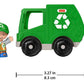 Fisher-Price Little People Recycle Truck, push-along vehicle with figure and play accessory for toddlers and preschool kids ages 1-5 years