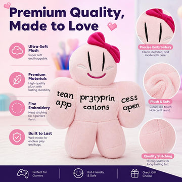 GUUZOGG 9.8 Inch Pr3typriincess Plush Toy, c00lkidd Skin Plushies, Stuffed Figure Pillow for Home Decor, Collectible Gift for Video Game Fans Kids