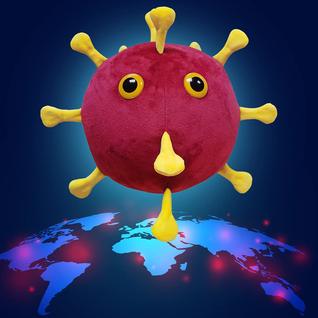 Gigantic COVID Plush 16” - Soft Pillow Sized Plush Features Signature Spike Proteins, Great Gift for Scientists, Educators and Healthcare Workers