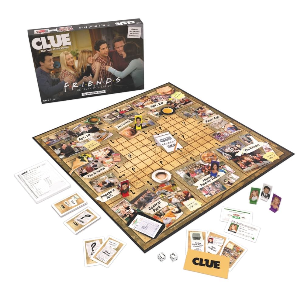 CLUE: Friends | Solve the Mystery in This Collectible Clue Game | Featuring Characters & Locations from Friends TV Sitcom Series | Officially-Licensed