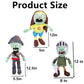 JHESAO 3 PCS Plants and Zombies Plush Zombies Sets Toy Captain Zombie, 1 2 Stuffed Soft Knight Zombie Doll, PVZ Plushies Figure Doll New