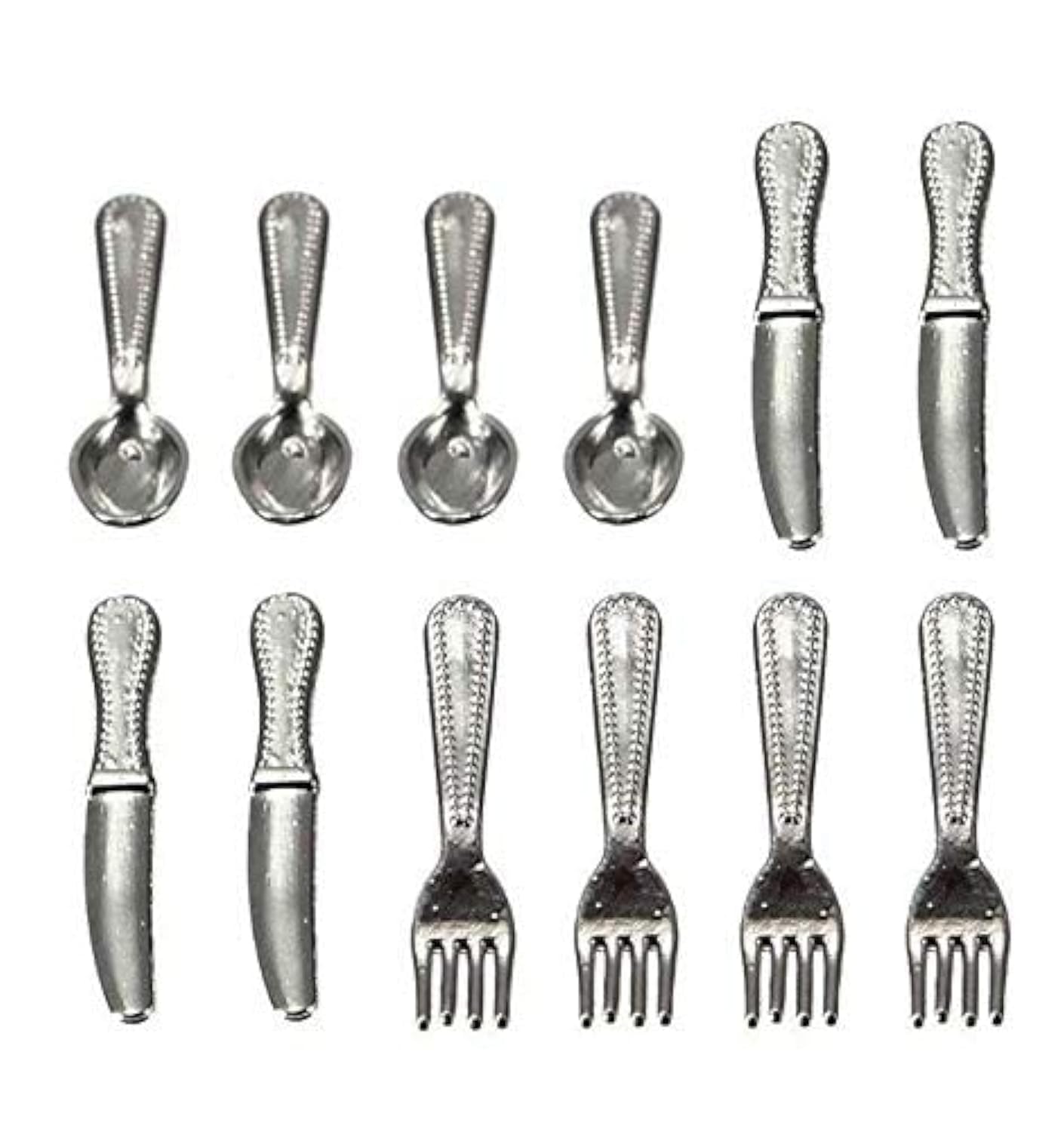 EatingBiting 12Pcs Set 1:12 Dollhouse Miniature Dollhouse Kitchen Silverware Forks Spoons 1/12 Scale Miniature Doll Tableware Decoration , Exquisite